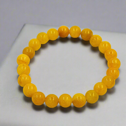 Yellow Natural Quartzite Healing Bracelet | Energy & Positivity Booster | Certified