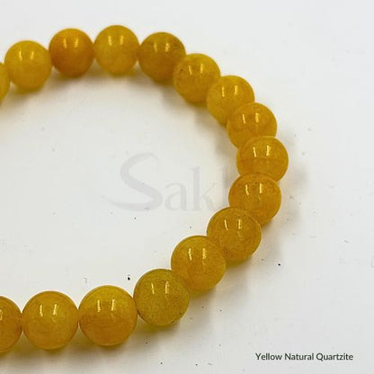 Yellow Natural Quartzite Healing Bracelet | Energy & Positivity Booster | Certified
