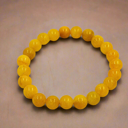 Yellow Natural Quartzite Healing Bracelet | Energy & Positivity Booster | Certified